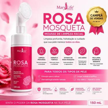 Imagem de Mousse de Limpeza Facial Rosa Mosqueta Mary Life 150ml Espuma Facial H