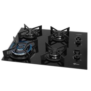 Imagem de Cooktop a Gás Fischer 4 Bocas Fit Line Tripla Chama Trempe Iron Bivolt