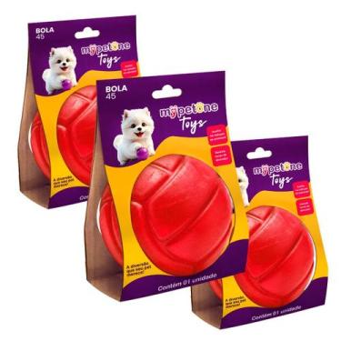 Imagem de 3 Brinquedo Bola Lisa TR 45 Mypetone - Vermelho