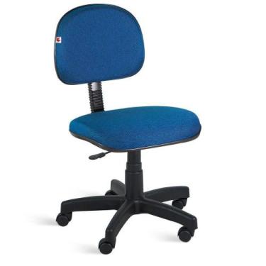 Imagem de Cadeira Secretária Giratória Tecido Azul Com Preto - Ideaflex