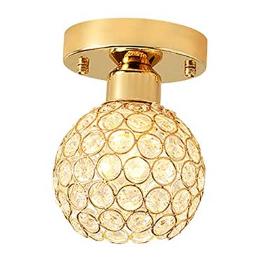 Imagem de Homyl Luminária de teto de cristal moderna perto do teto luminária de teto para sala de jantar corredor, quarto corredor, estilo B