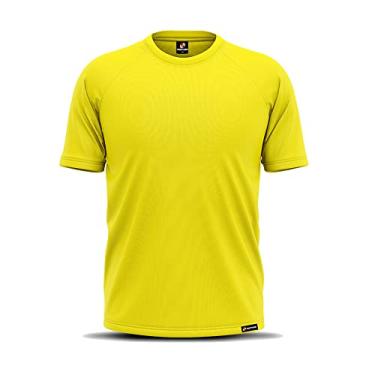 Imagem de Camiseta Manga Curta Plus Size Adstore Amarelo Masculina Térmica UV Segunda Pele Compressão (G1)