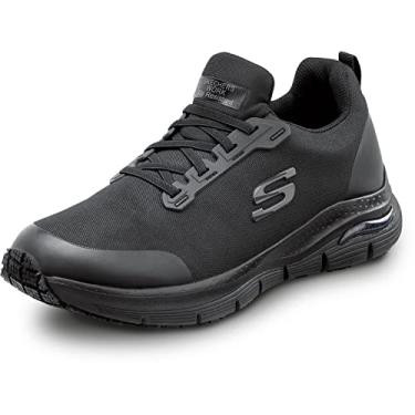 Imagem de Skechers Arch Fit Work Leslie, Women's, Black, Alloy Toe, Slip Resistant Low Athletic Work Shoe (6.5 M)