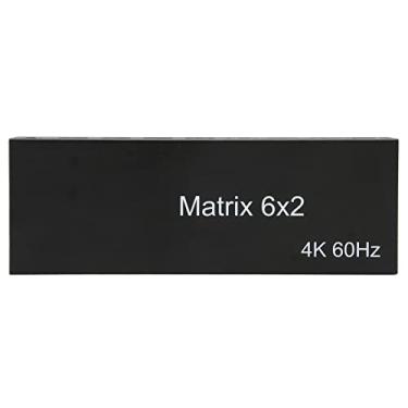 Imagem de 6x2 HD Multimedia Interface Splitter, Suporta EDID 3D Switcher Liga de alumínio de 6 em 2 saídas 3,5 mm + saída óptica para projetor para HDTV