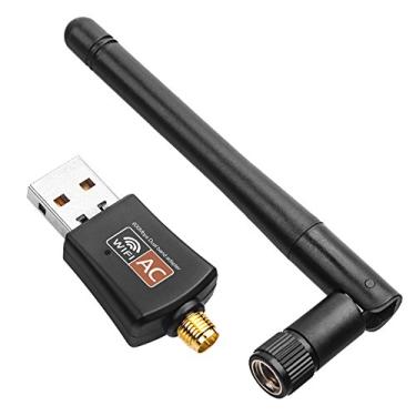 Imagem de Nishore Adaptador WiFi USB 600Mbps Adaptador de rede sem fio de banda dupla Dongle 2.4GHz / 5.0GHz Ethernet 802.11AC com antena para laptop Desktop Tablet PC Smart Phone