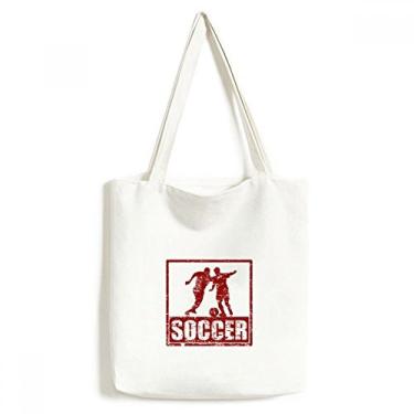 Imagem de Bolsa de lona vermelha para jogador de futebol americano, bolsa de compras casual
