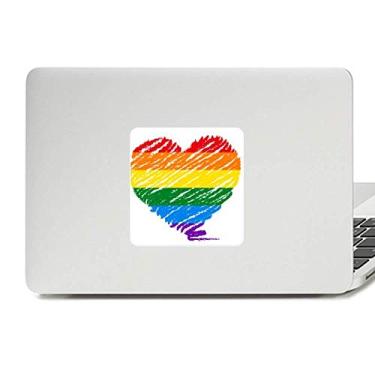 Imagem de Adesivo de vinil LGBT com coração de lésbica, arco-íris Gay, decoração de PC
