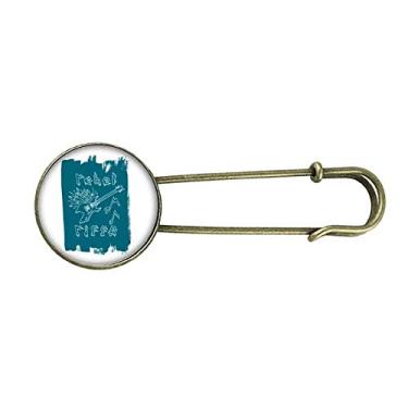 Imagem de Instrumentos musicais de guitarra elétrica, padrão azul, broche de metal retrô, joia