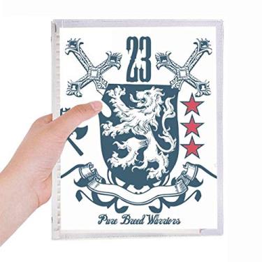 Imagem de Caderno com emblema de leão Medievais Cavaleiros da Europa com espada e folhas soltas diário recarregável