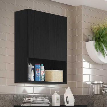 Imagem de Armário Lavanderia Com 2 Portas Ibiza Multimóveis Preto