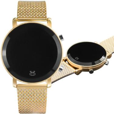 Imagem de Relógio feminino dourado silicone digital led presente