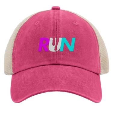 Imagem de Dad Hats Run for Victory Sprint Boné feminino bordado snapback, Vermelho rosa02, Tamanho Único