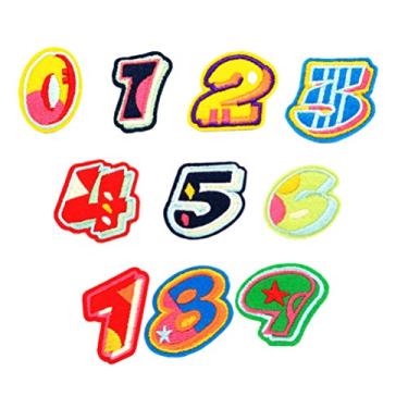 Imagem de CHUNCIN - Remendos bordados ferro sobre letras letras alfabeto número aplique para roupas infantis jaquetas camiseta jeans saia coletes 26 letras (cor: 10 números)