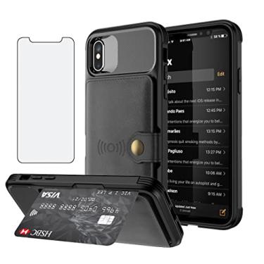 Imagem de Asuwish Capa de telefone para iPhone Xs X 10 10s capa carteira com protetor de tela de vidro temperado e compartimento para cartão de crédito suporte magnético iPhoneX iPhoneXs iPhone10 i PhoneX SX