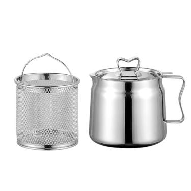 Imagem de Generic Pote para fritar, graxa para batatas fritas, fogão universal, filtros de óleo de aço inoxidável, recipiente de óleo para assar, cozinhar em casa,