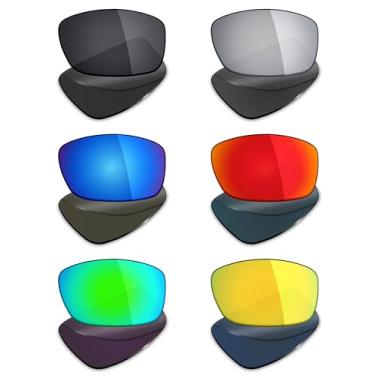 Imagem de Mryok 6 pares de lentes polarizadas de substituição para óculos de sol Oakley Ravishing - preto furtivo/vermelho fogo/azul gelo/titânio prateado/verde esmeralda/ouro 24K