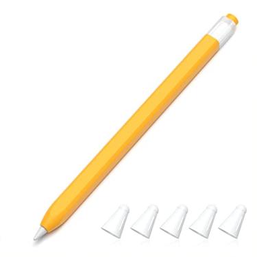 Imagem de JOOSKO Estojo de silicone clássico para Apple Pencil 1ª geração, antiderrapante (amarelo)