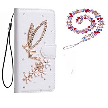 Imagem de Capa para Samsung Galaxy M22, capa protetora de couro brilhante e alça de pescoço [suporte] [compartimentos para cartões] [fecho magnético] para Samsung Galaxy F22 (# 12)