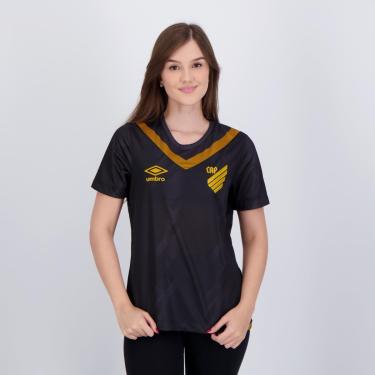 Imagem de Umbro Camisa Feminina CAP | Athletico Paranaense Oficial nº 3 2024 Jogadora, Preto/Dourado, M