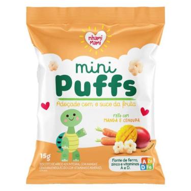 Imagem de Biscoito de Arroz Mini Puffs Manga e Cenoura Zero Glúten, Integral Nha