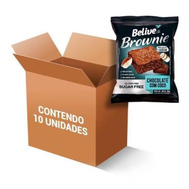Imagem de Brownie Zero Glúten, Zero Açúcar Belive Chocolate Com Coco Contendo 10