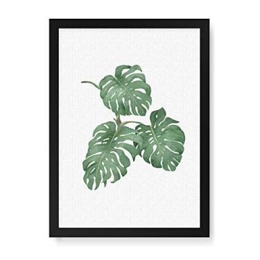 Imagem de Arte Maníacos Quadro Decorativo Tela Canvas Folhas Costela Adão - 32,5x23cm (Moldura caixa laca preta)