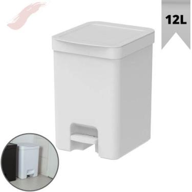 Imagem de Lixeira com Pedal 12 Litros de Capacidade Linha Trium - Ou, Branco