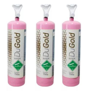 Imagem de Kit 3un Fluido Gás Refrigerante Dugold R410a 750g Onu3163
