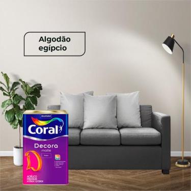 Imagem de Tinta Coral Decora Matte Premium 18l Acrílico Fosco Cores, Algodão Egí