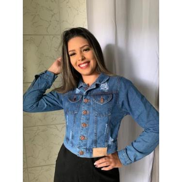 Imagem de Jaqueta Jeans Feminina Cropped Blue Eagle - BLACK EAGLE COMPANY,  Femi