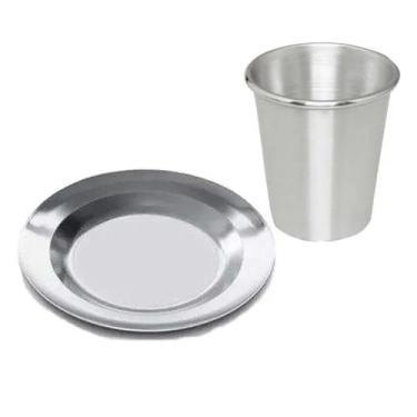 Imagem de Jogo 30 Pratos e 30 Copos de Aluminio Reforçado Mernda Escolar - OkayS