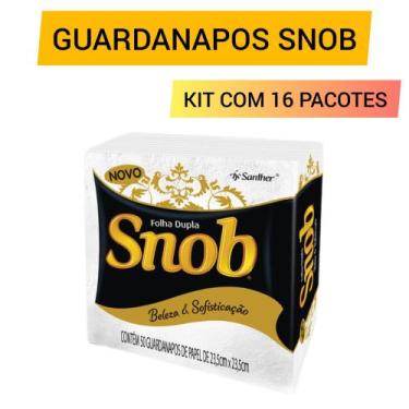 Imagem de Guardanapo Snob Folha Dupla 32,5CM X 32,5CM, 16 PACOTES