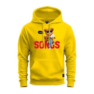 Imagem de Moletom Com Bolso Capuz Estampado Unissex Confortável Urso Bad Boy - S