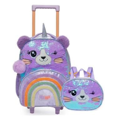 Imagem de Mochila Rodinha + Lancheira Térmica Leopardo Pack Me Sweet - Pacific