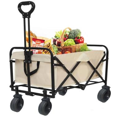 Imagem de Carrinho Vagao Utilitario Dobravel Carga Roda Grande Capacidade Caçamba Armazenamento T...