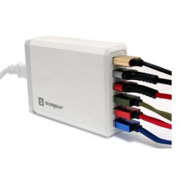 Imagem de Carregador Celular Rapido 6 Portas Saidas USB Multiplo Original modelo