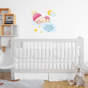 Imagem de Adesivo de Parede Oração Santo Anjo Bebê Decoração Quarto - Kanto Stor