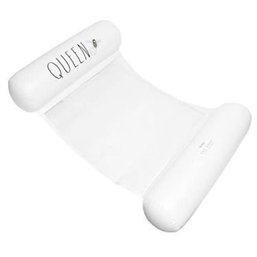 Imagem de Rede flutuante para adultos Rae Dunn da CocoNut Float – Tema de abelha rainha – Drifter inflável, tamanho adulto, selim de exercícios e cadeira de descanso – Versátil para festas de verão e natação