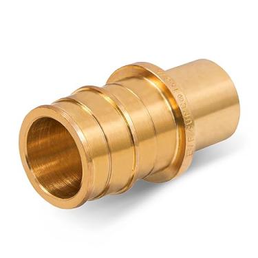 Imagem de Adaptador de suor macho de expansão Pex-A de latão de 2,5 cm x 3/10.2 cm, adaptador Pex de expansão de 1/2 polegada, encaixe de suor F1960 sem chumbo latão, para uso em conexão Pex-A-Tubing