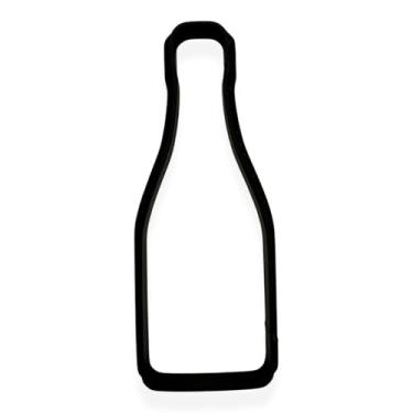 Imagem de Cortador de biscoito de garrafa de champanhe com design fácil de empurrar, para chás de bebê, eventos de trabalho e comemorações de aniversário (10 cm)