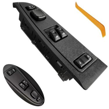 Imagem de 15883318 Interruptor de janela lateral do motorista dianteiro esquerdo e tampa de moldura preta para Chevy Silverado 2003-2007 1500 2500 3500, para GMC Sierra 1500 2500 3500 Substituir OEM # DWS226