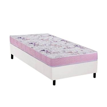 Imagem de Conjunto Box Solteiro: Colchão Espuma Ortobom D33 Physical Hiper Resistente 17 + Base Crc Courano White (78x188)