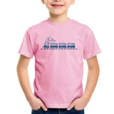 Imagem de Camiseta Infantil Trenzinho Brinquedo - Foca na Moda, Rosa bebê, 6