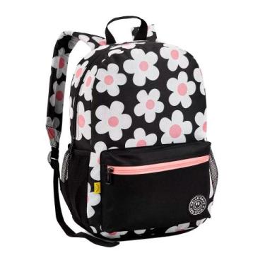 Imagem de Mochila Infantil Feminina Seanite MJ41529, Floral preta