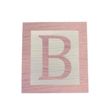 Imagem de Cubo Branco Letra Rosa Bebê com Aplique Festa Chá de Bebê Decoração 8x