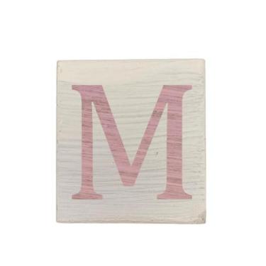 Imagem de Cubo Branco Letra Rosa Bebê Festa Chá de Bebê Decoração 8x8x8 Cm Mdf M