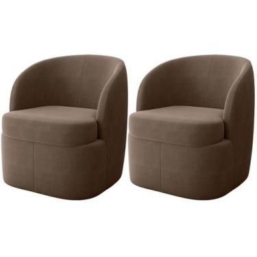 Imagem de Kit 2 Poltronas para Sala e Escritório Base Giratória Samara - Konfort