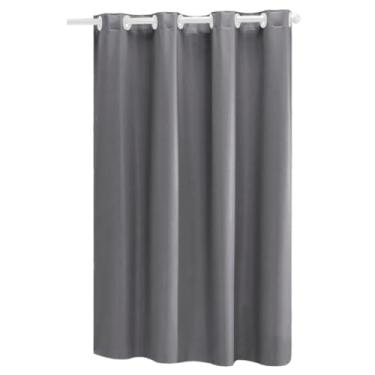 Imagem de Cortina Blackout PVC (Plástico) com UMA FOLHA Corta Luz 100% 1,40M x 1,60M de Parede com Ilhós (CINZA)