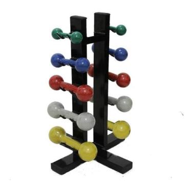 Imagem de Suporte Torre Chão Estante Expositor 10 Halteres De Peso - KL Master F