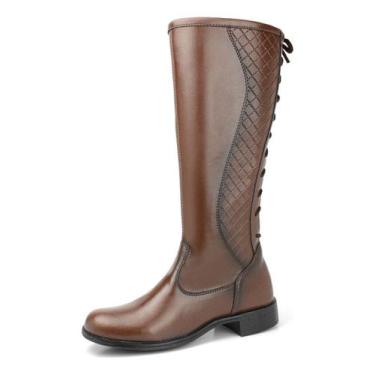 Imagem de Bota Montaria Feminina Cano Longo Amarração Rodeio Vaquejada - Tribo S